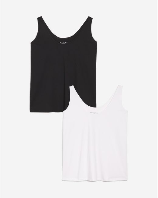 Simply Be White 2 Pack & Slouchy Vests