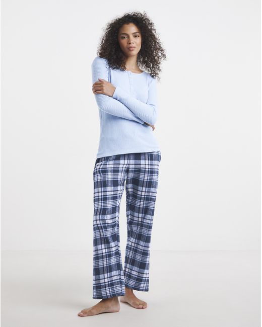 Pretty Secrets Blue Henley Pj Set