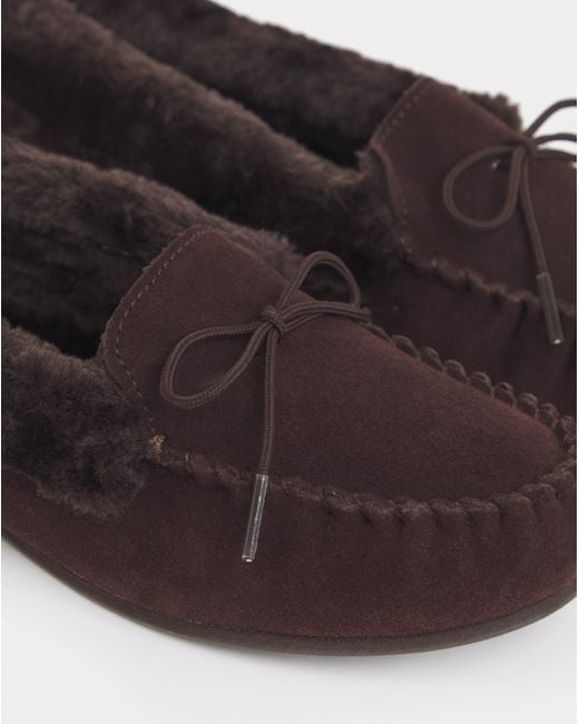 JD Williams Brown Moccasin Slippers E Fit