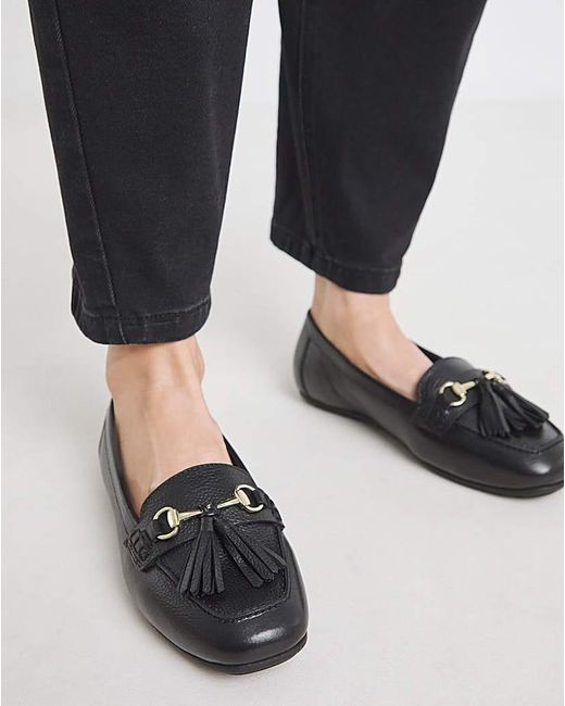 Heavenly Soles Black Leather Driving Moccasin Ex Wide