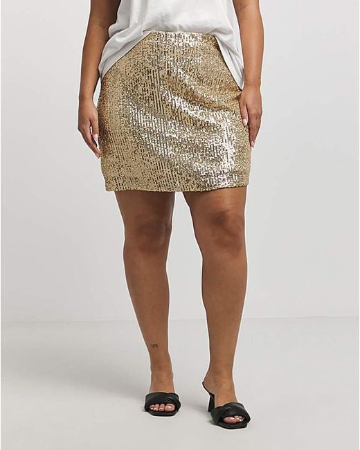 Simply Be Natural Sequin Mini Skirt
