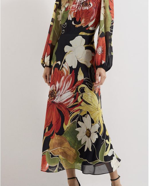 Phase Eight Red Eve Floral Printed Dress