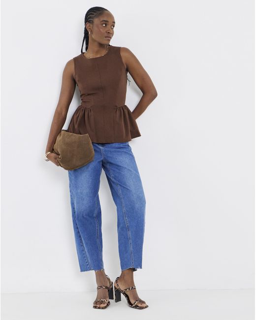 Simply Be Blue Peplum Tank