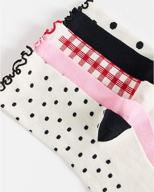 Pretty Secrets White 5 Pack Ankle Socks