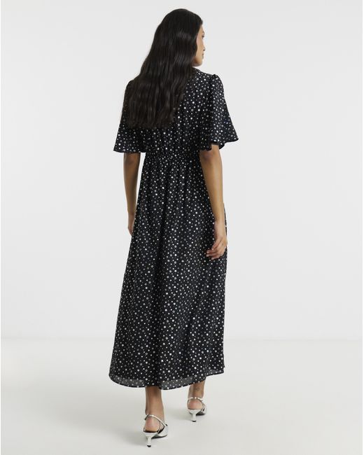 Twisted Wunder Black Grace Foil Midi Dress