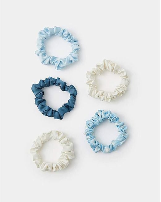 Accessorize Blue 5-Pack Satin Hair Scrunchies