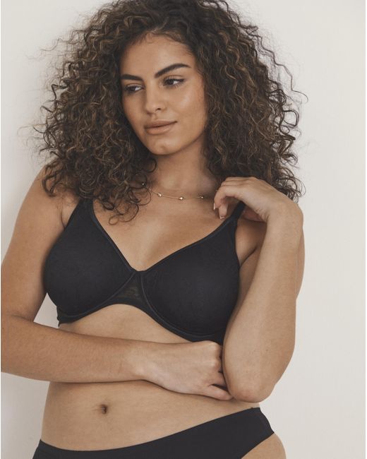 Pretty Secrets Black Moulded Lace Wired Bra