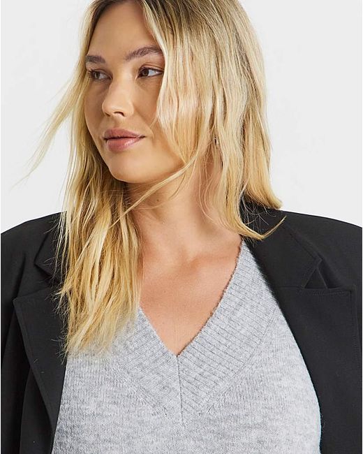 Simply Be Gray V-Neck Tunic