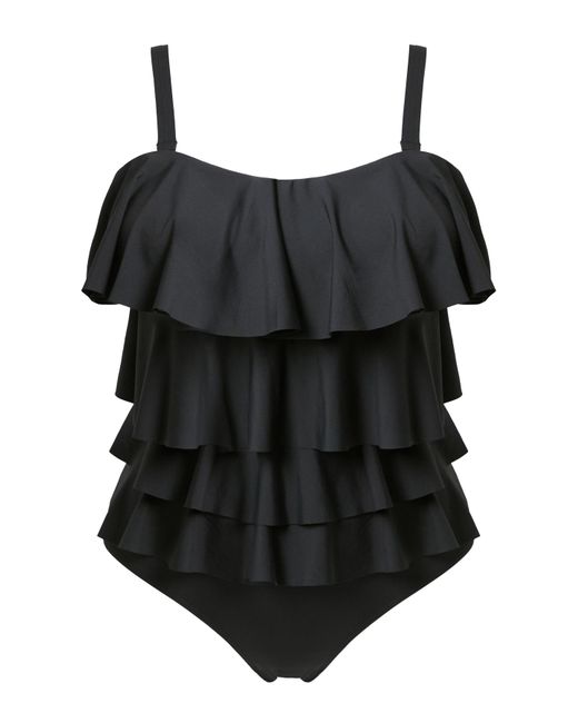 MAGISCULPT Blue Bandeau Ruffle Swimsuit