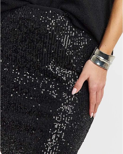 Simply Be White Sequin Mini Skirt