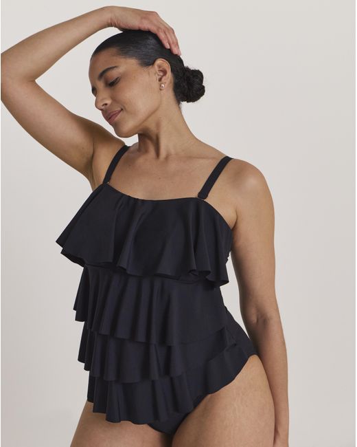 MAGISCULPT Blue Bandeau Ruffle Swimsuit