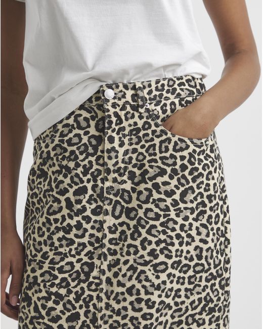 Simply Be White Sbe Print Denim Midaxi Skirt