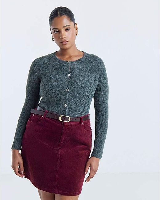 Simply Be Blue Cord Mini Skirt