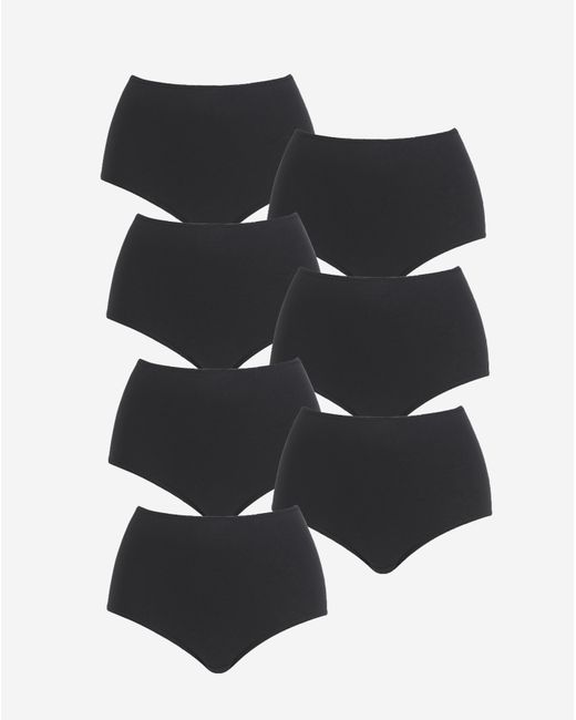 Pretty Secrets Black 7 Pack Full Fit Knickers
