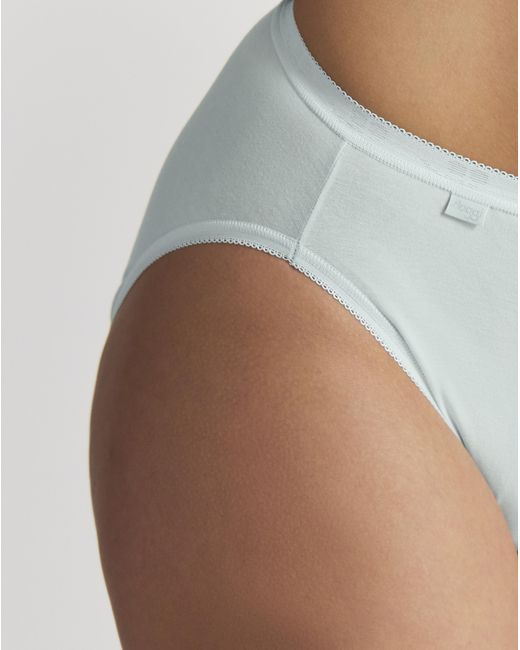 Sloggi White 3Pk Tai Hi Leg Knicker Mint Multi