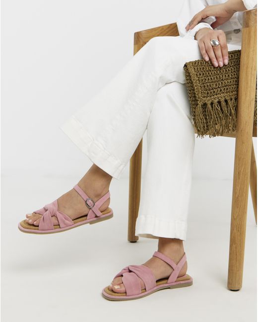 JD Williams White Soft Twist Two Part Sandals Wide
