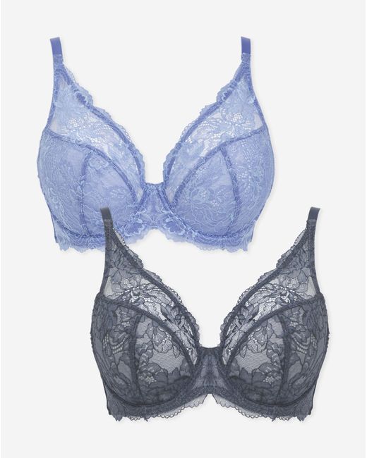 Pretty Secrets Blue 2 Pack Ella Wired Full Cup Bras