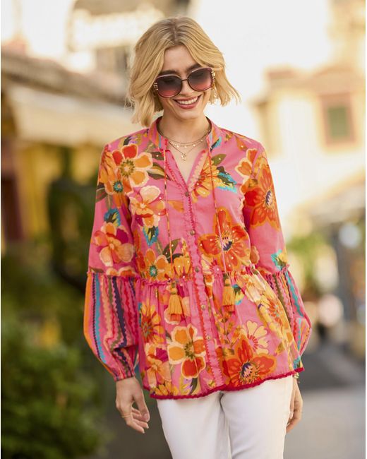 Joe Browns Red Sunshine Days Printed Top