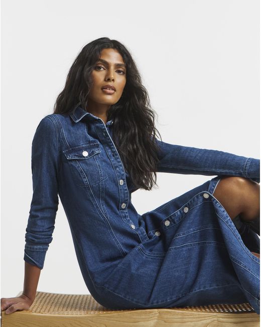 Simply Be Blue Midaxi Shirt Dress
