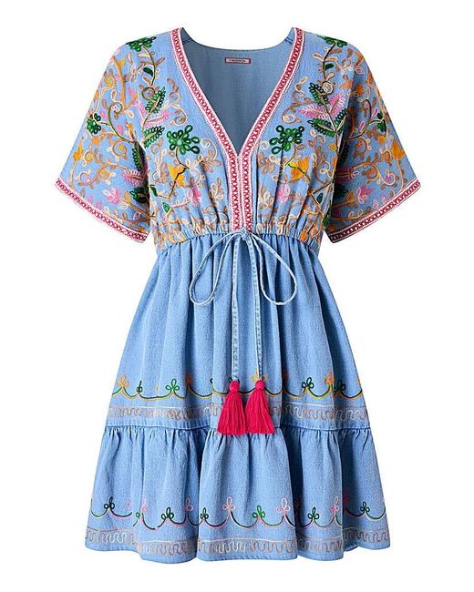 Joe Browns Blue Jb Emma Embroidered Denim Tunic Dress
