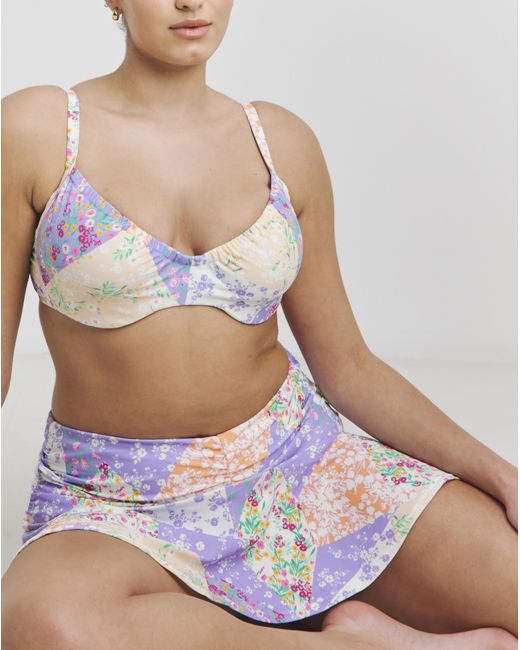 Simply Be Purple Katerini Skirted Brief