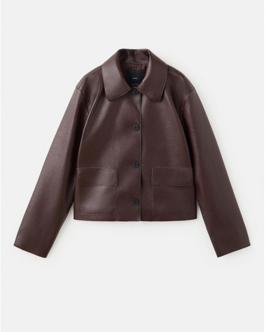 Mango Brown Faux Leather Jacket
