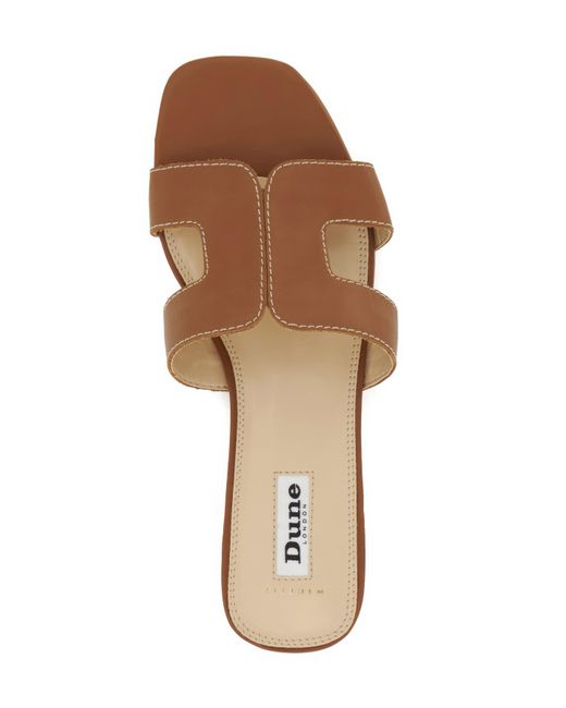 Dune Brown Loupe Slider Sandal Wide Fit