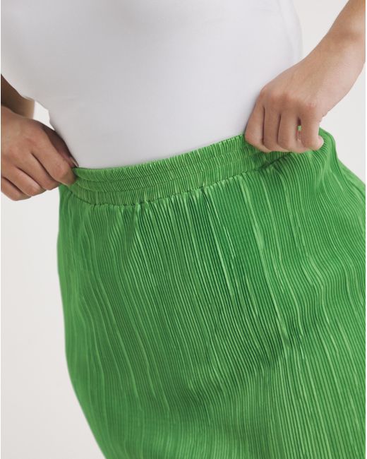 Simply Be Green Plisse Midi Tube Skirt
