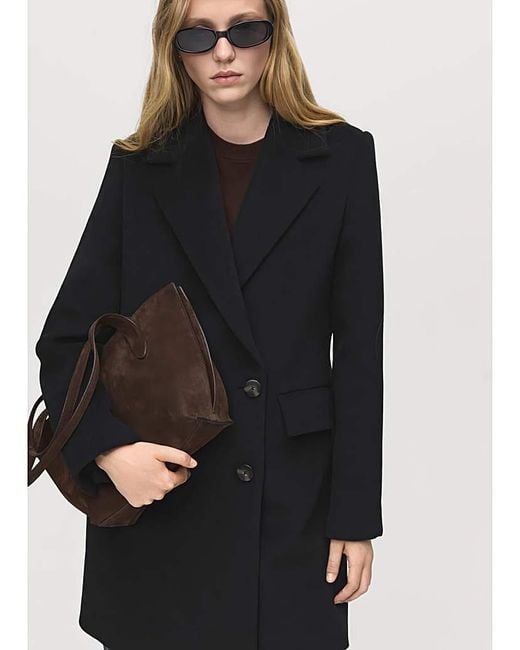 Mango Blue Mid Length Coat