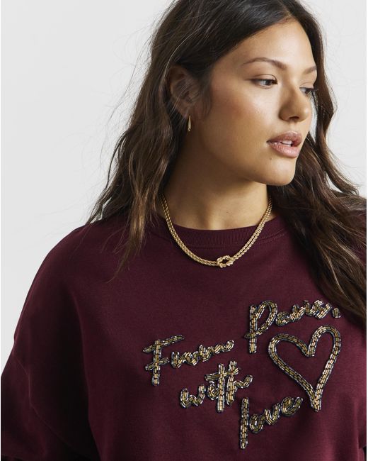 Simply Be Red From Paris With Love Graphic Sweat