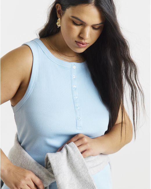 Simply Be Blue Henley Vest