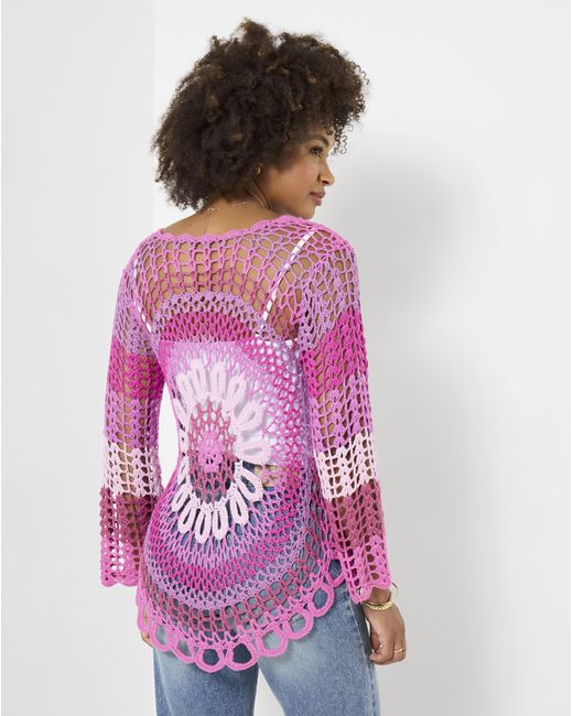 Joe Browns Purple Crochet Jumper