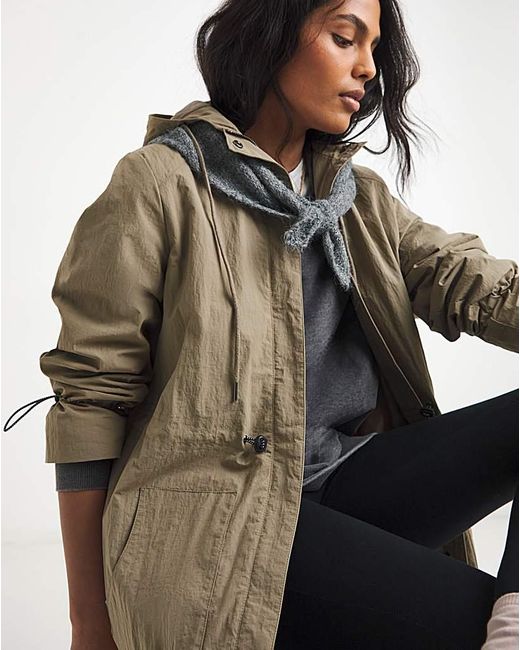 Simply Be Brown Greige Longline Tech Parka