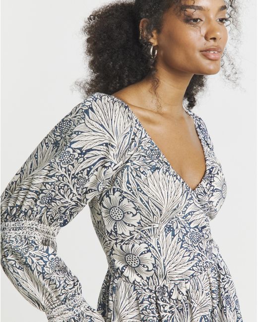 Simply Be Blue Hope & Ivy William Morris Society Dress
