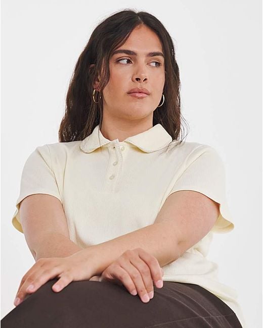 Simply Be Natural Picot Polo Top