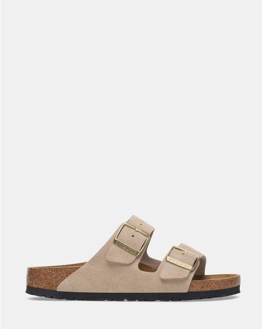 Birkenstock Natural Arizona Suede Sandals