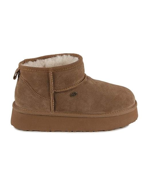 Just Sheepskin Brown Platform Outdoor Boots