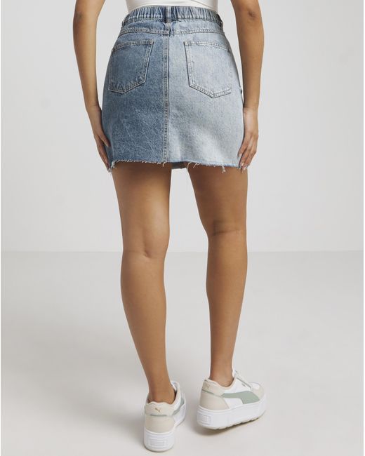 Simply Be Blue Patchwork Denim Mini Skirt