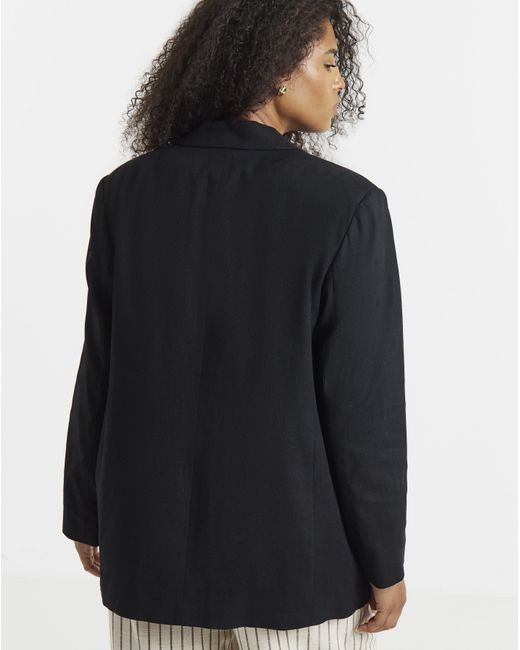 Simply Be Blue Relaxed Linen Blend Blazer