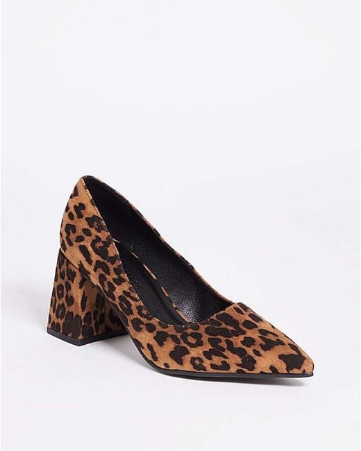 JD Williams Brown Block Heeled Court Shoe Eee Fit