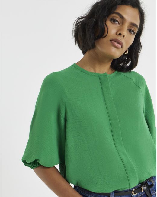 Simply Be Green Bubble Sleeve Top