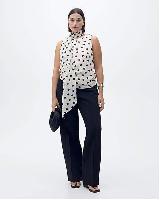 Mango Blue Polka-Dot Blouse
