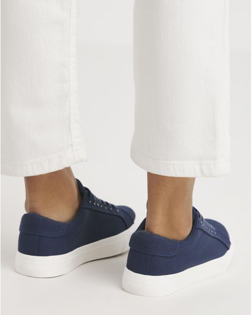 Simply Be Blue Classic Canvas Lace Up Wide Fit