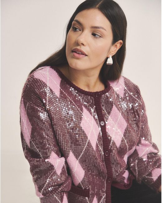 Simply Be Pink Clear Sequin Cardigan