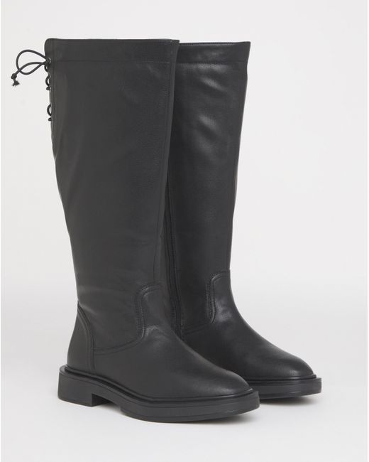 Simply Be Black Lace Back Riding Boot Ex Wide Sc