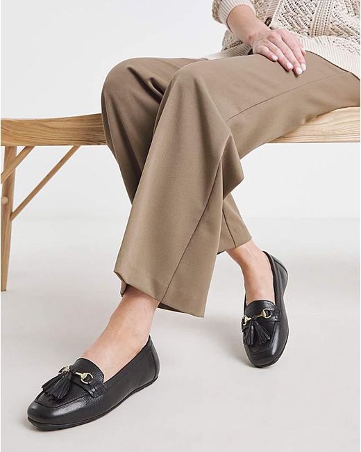 Heavenly Soles Black Leather Driving Moccasin Ex Wide