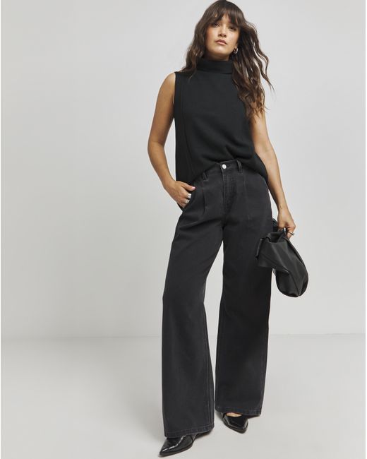 Simply Be Black Cut & Sew Roll Neck Vest