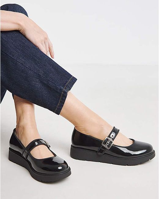 Simply Be Blue Chunky Mary Jane Extra Wide