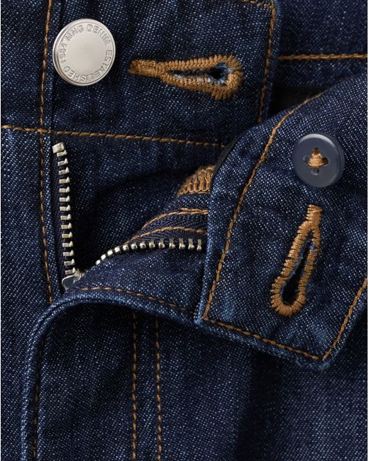 Mango Blue Wide Leg Rinse-Wash Jeans