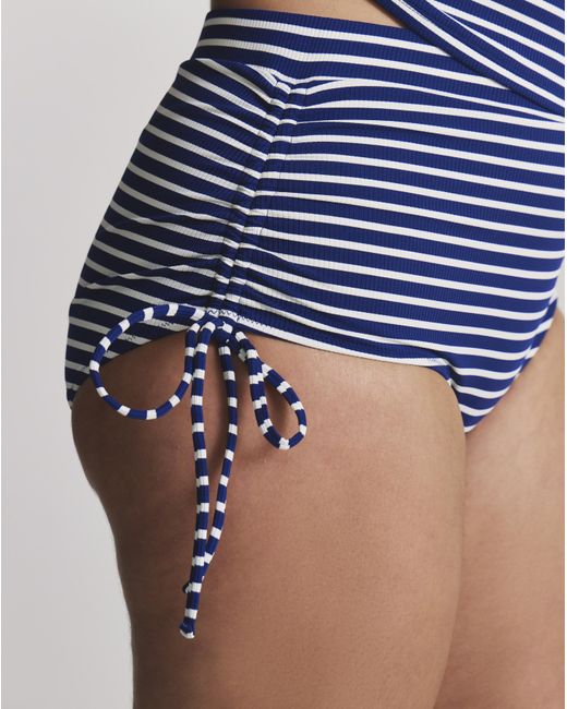 MAGISCULPT Blue Adjustable Stripe Bikini Shorts